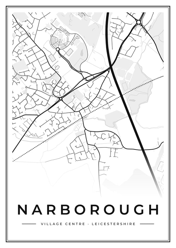 Narborough Village Centre Street Map Poster