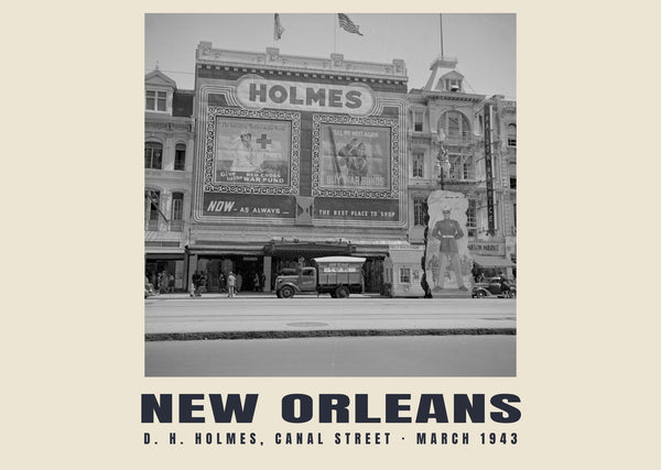 D. H. Holmes, Canal Street, New Orleans — March 1943 · Historic photograph print
