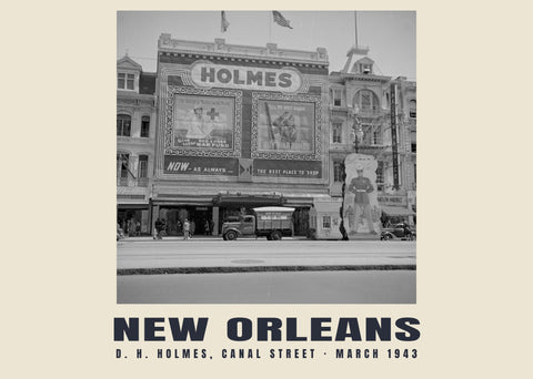 D. H. Holmes, Canal Street, New Orleans — March 1943 · Historic photograph print
