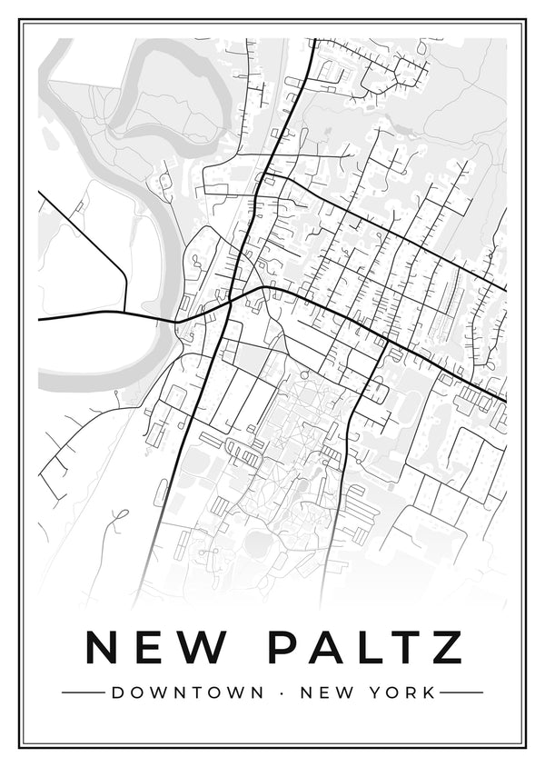 New Paltz Downtown Street Map Poster