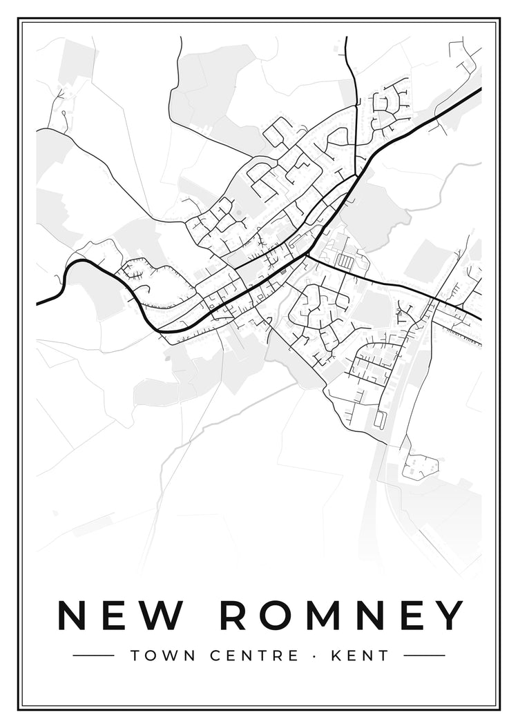 New Romney Town Centre Street Map Poster