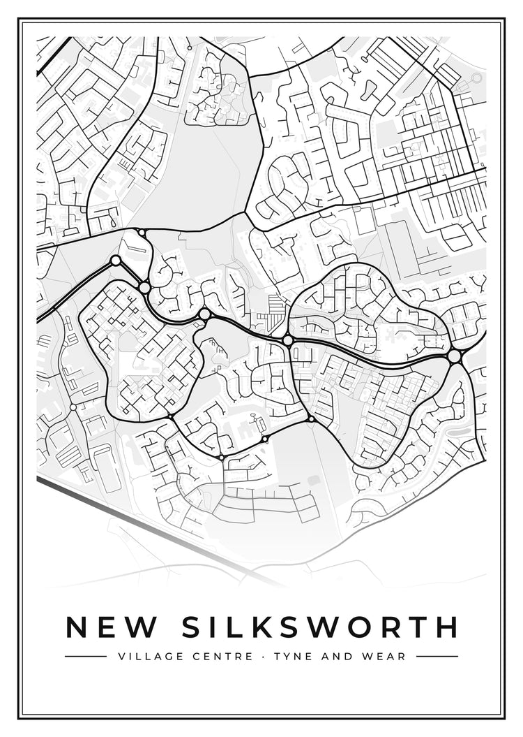 New Silksworth Village Centre Street Map Poster
