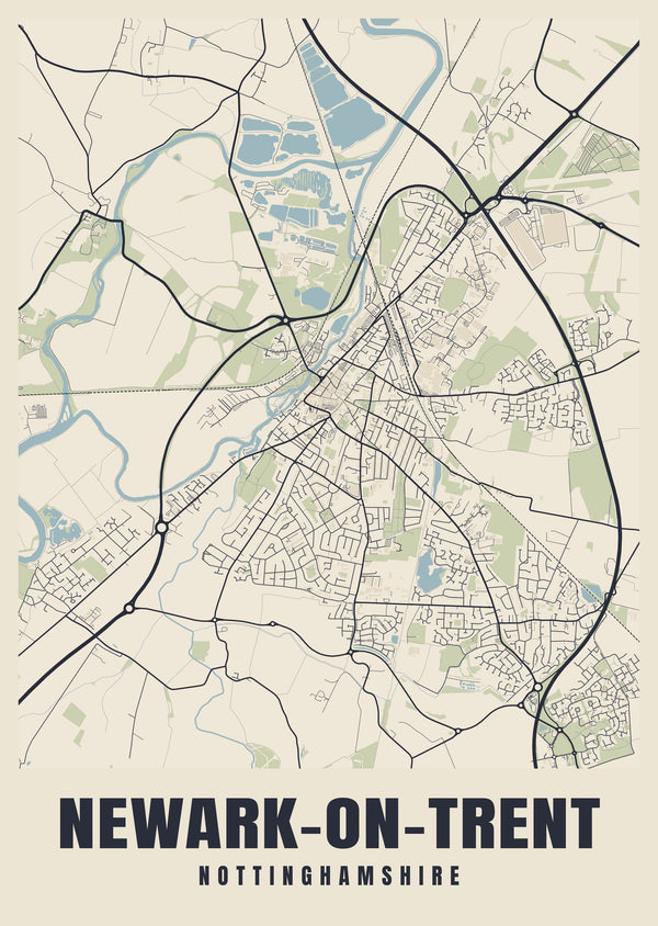 Newark-on-Trent Street Map Poster