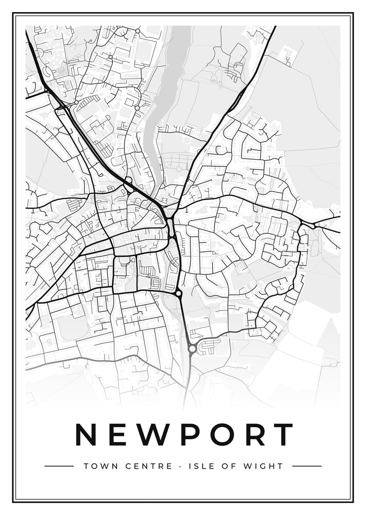 Newport Town Centre Street Map Poster