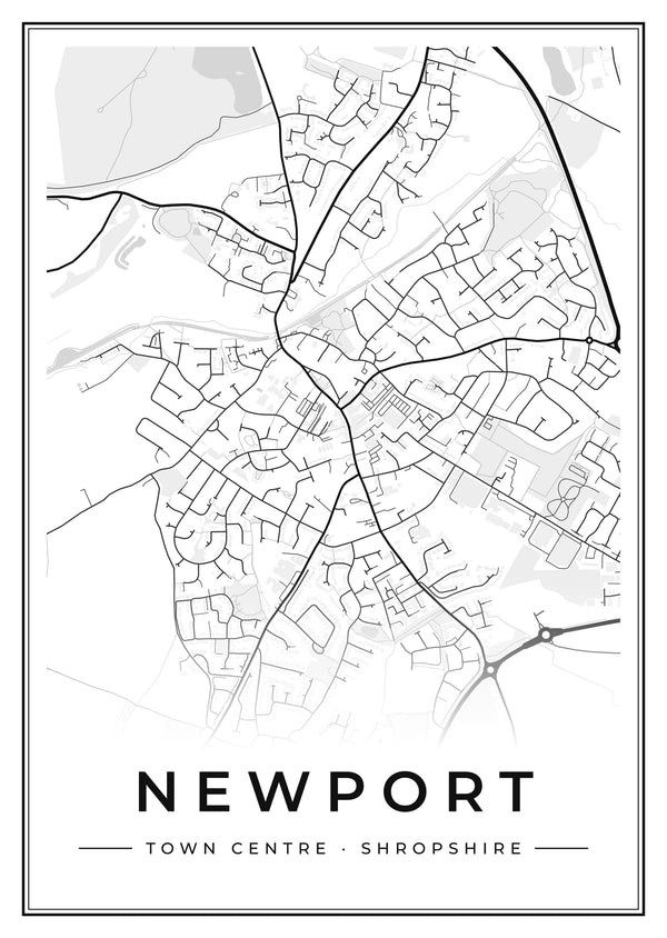 Newport Town Centre Street Map Poster