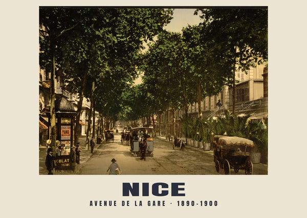 Avenue de la Gare, Nice — 1890–1900 · Vintage photochrom print