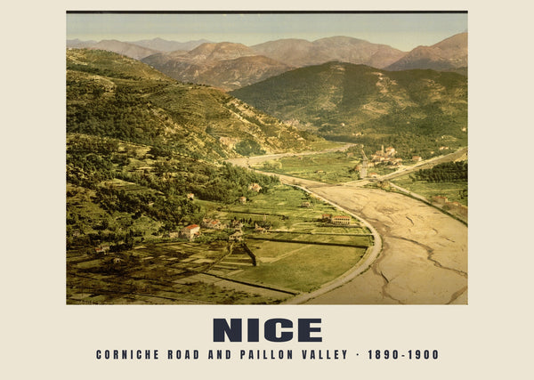Corniche Road and Paillon Valley, Nice — 1890–1900 · Vintage photochrom print