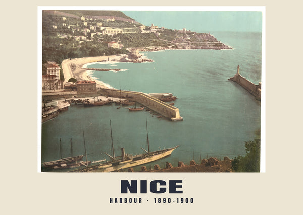Harbour, Nice — 1890–1900 · Vintage photochrom print