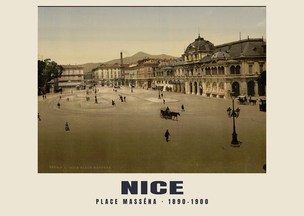 Place Masséna, Nice — 1890–1900 · Vintage photochrom print