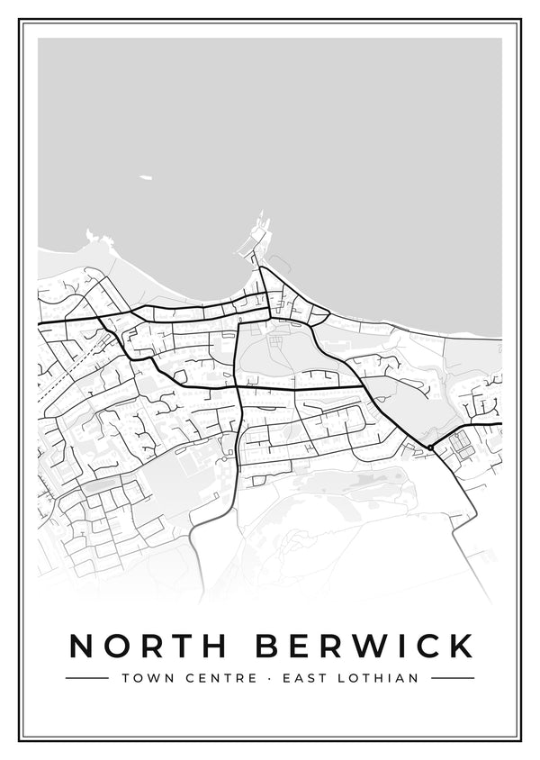 North Berwick Town Centre Street Map Poster