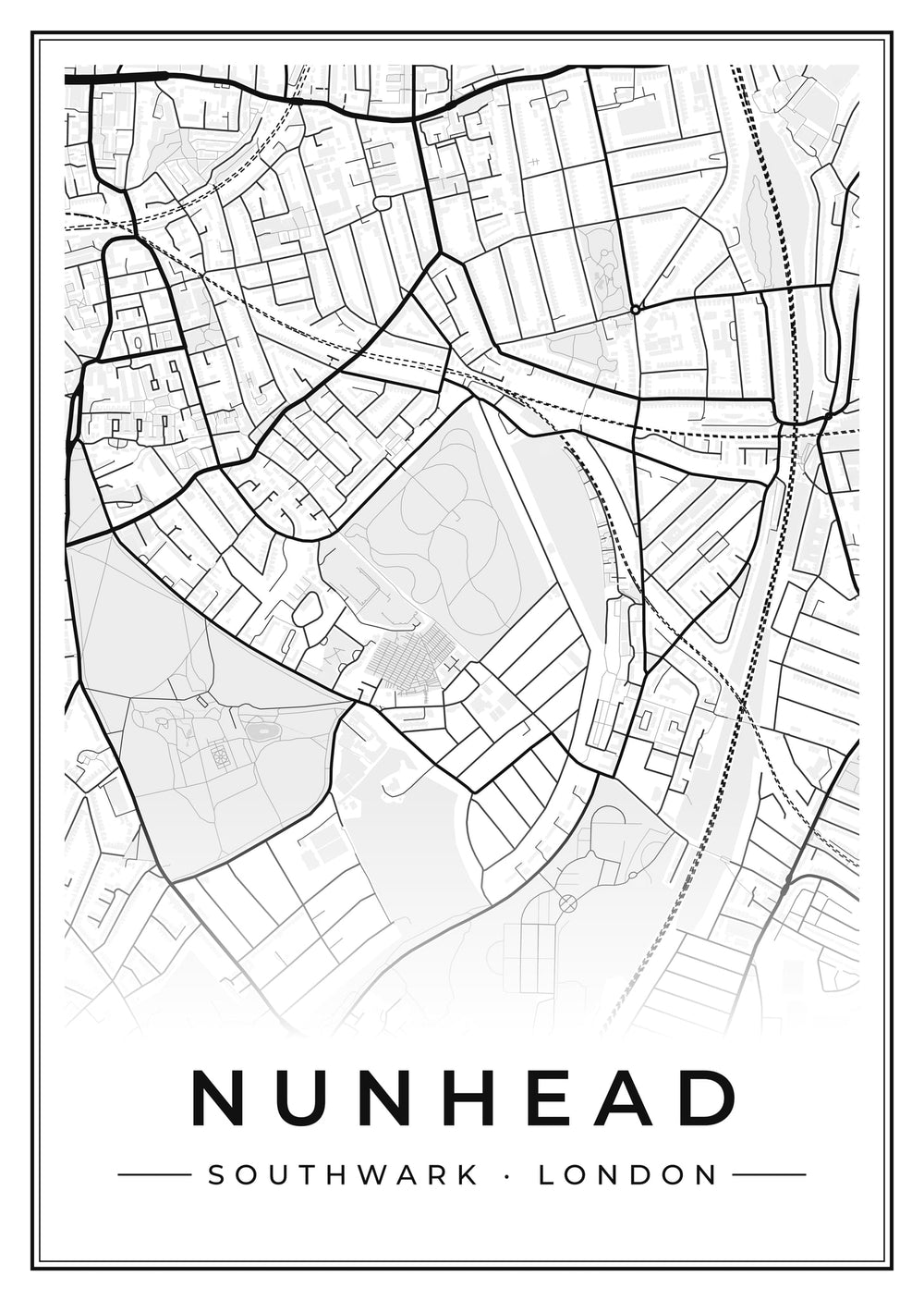 Nunhead Street Map Poster