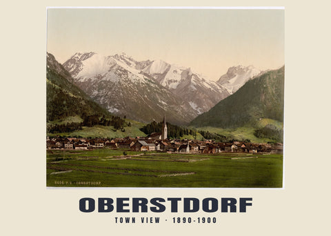 Town View, Oberstdorf — 1890–1900 · Vintage photochrom print