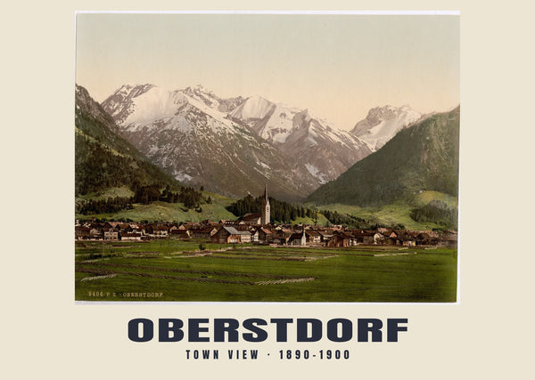 Town View, Oberstdorf — 1890–1900 · Vintage photochrom print