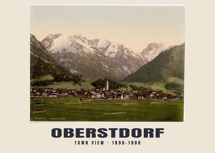 Town View, Oberstdorf — 1890–1900 · Vintage photochrom print