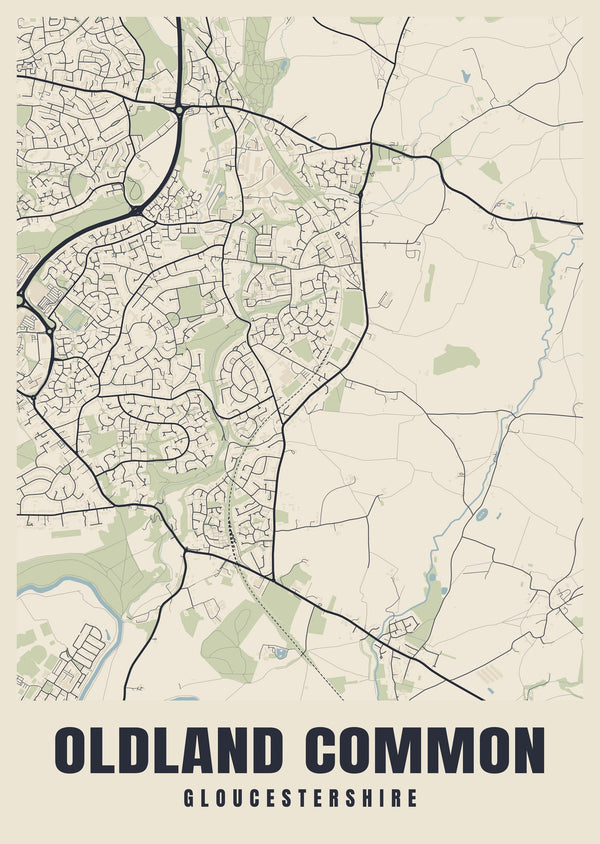 Oldland Common Street Map Poster