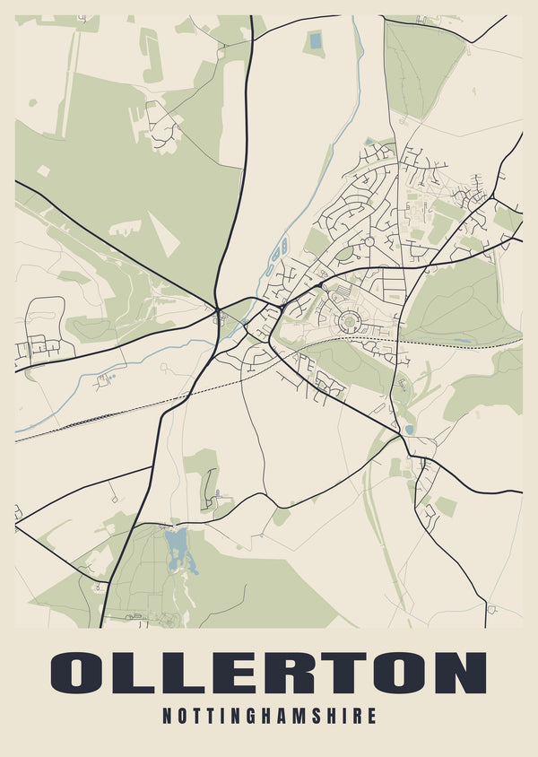 Ollerton Street Map Poster