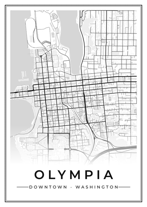Olympia Downtown Street Map Poster