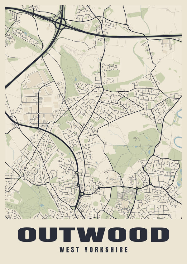 Outwood Street Map Poster