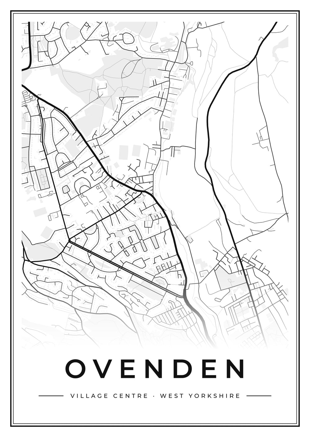 Ovenden Village Centre Street Map Poster