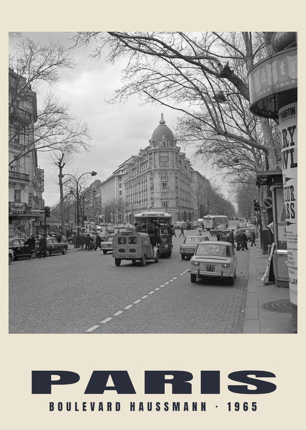 Boulevard Haussmann, Paris — 1965 · Historic photograph print