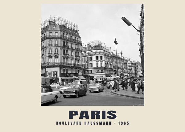 Boulevard Haussmann, Paris — 1965 · Historic photograph print