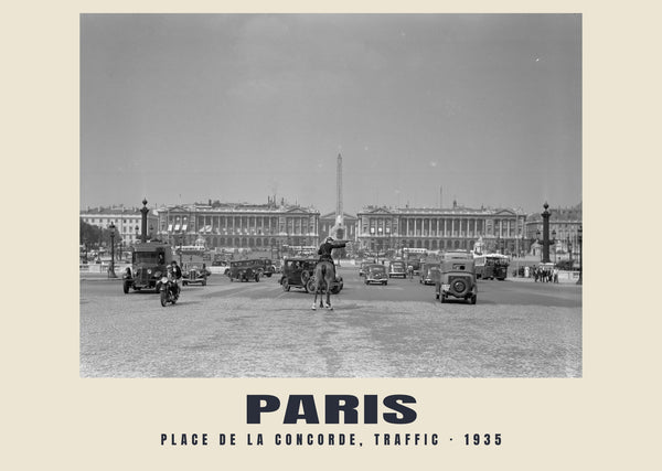 Place de la Concorde, Traffic, Paris — 1935 · Historic photograph print