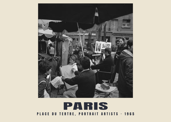 Place du Tertre, portrait artists, Paris — 1965 · Historic photograph print