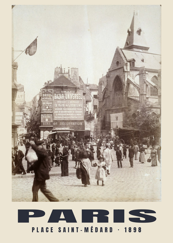 Place Saint-Médard, Paris — 1898 · Historic photograph print