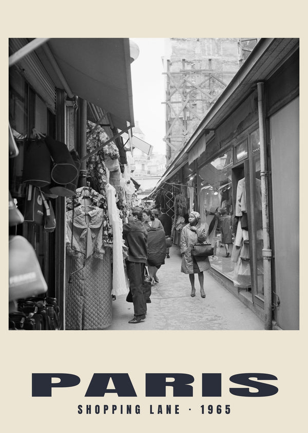 Shopping lane, Paris — 1965 · Historic photograph print