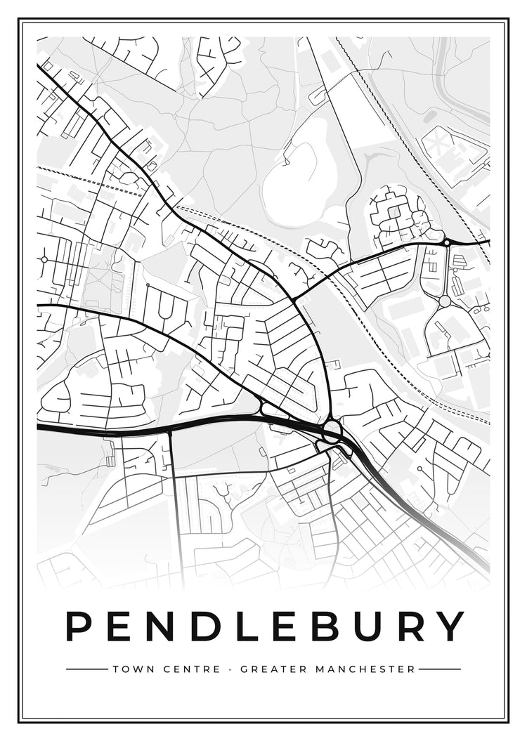 Pendlebury Town Centre Street Map Poster