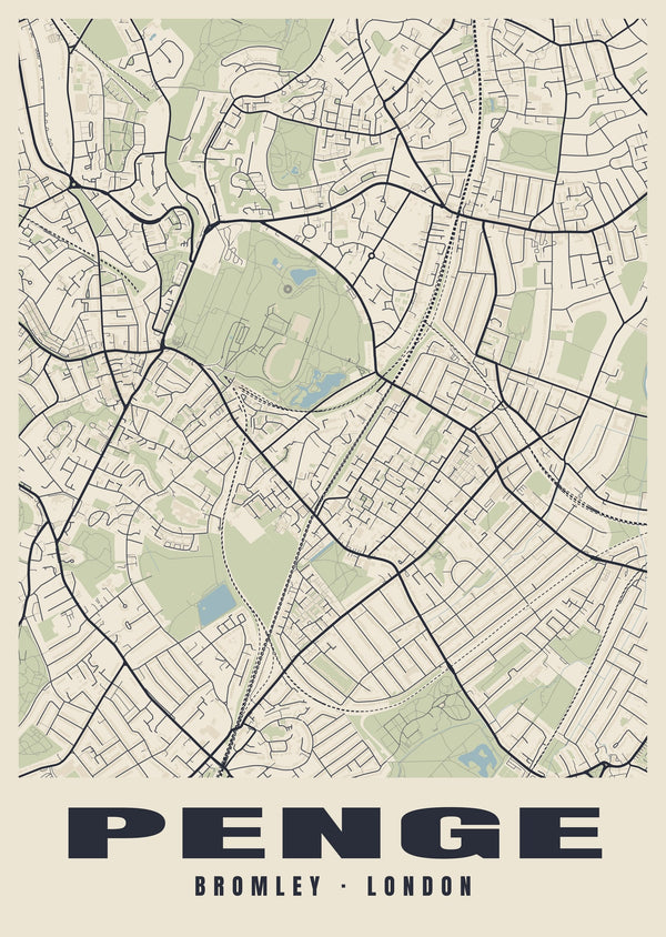 Penge Heritage Street Map Poster