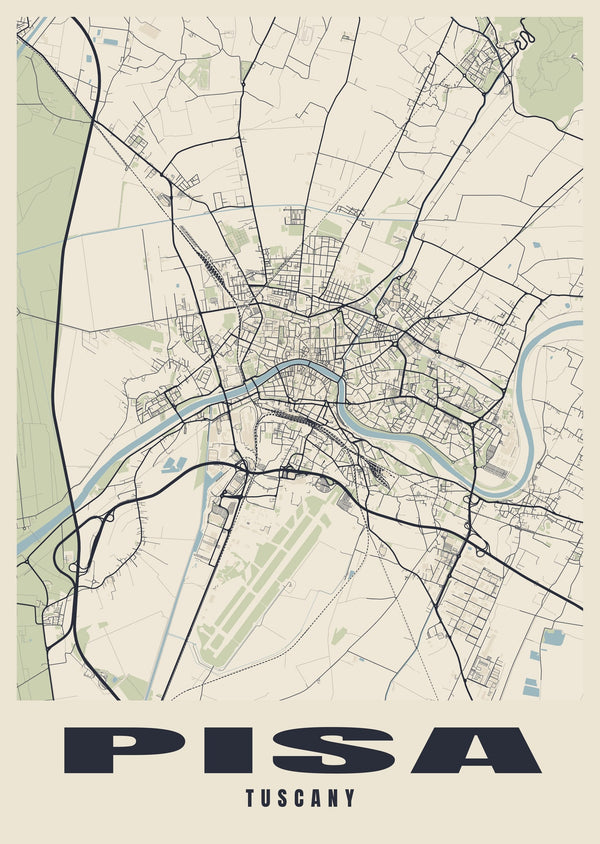 Pisa Street Map Poster