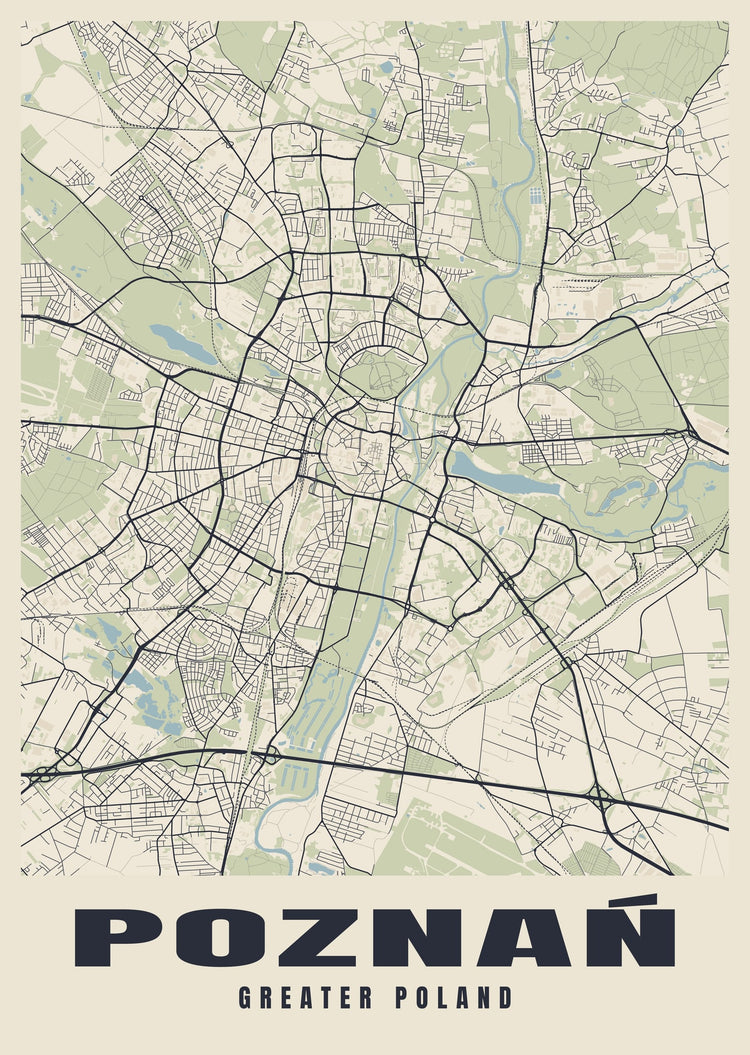 Poznań Street Map Poster