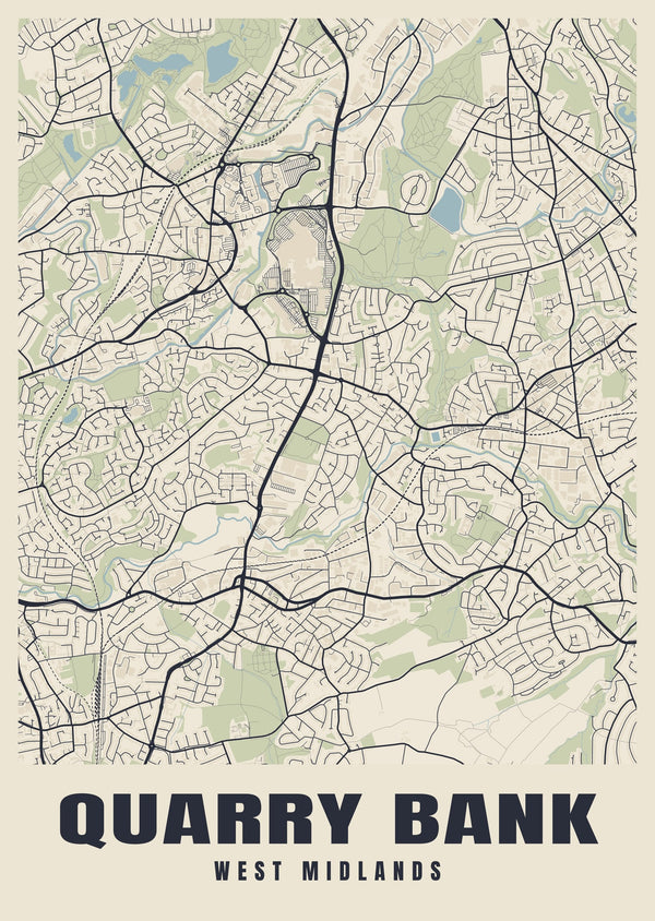 Quarry Bank Street Map Poster