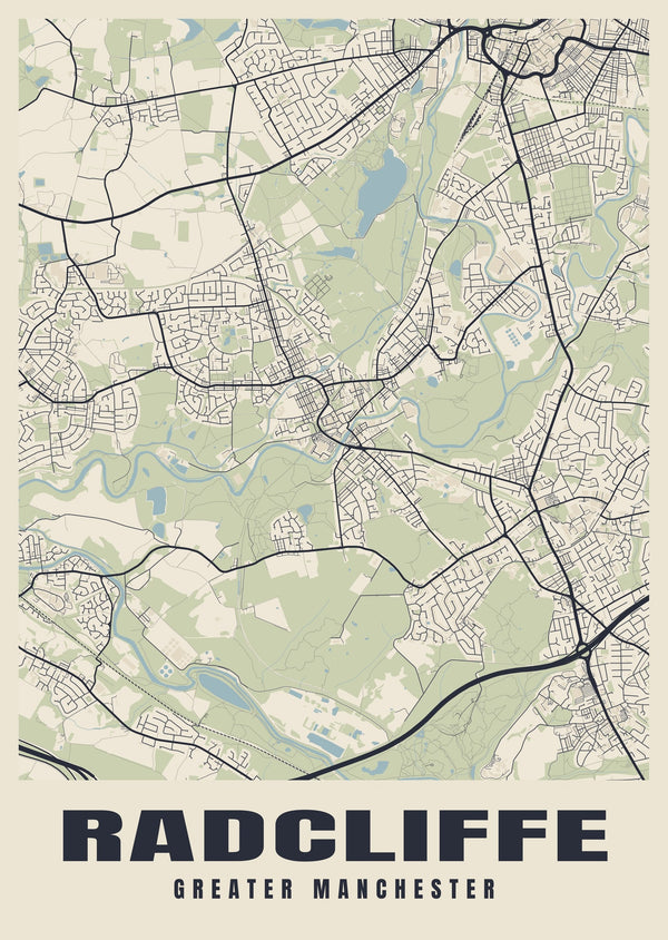 Radcliffe Street Map Poster