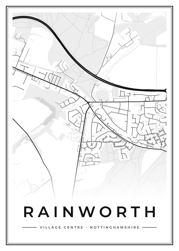 Rainworth Village Centre Street Map Poster