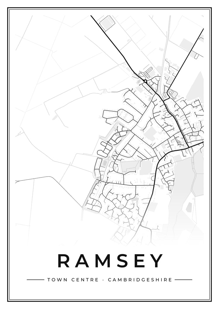 Ramsey Town Centre Street Map Poster
