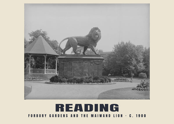Forbury Gardens and the Maiwand Lion, Reading, c. 1900 Heritage Print