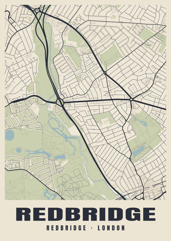 Redbridge Heritage Street Map Poster