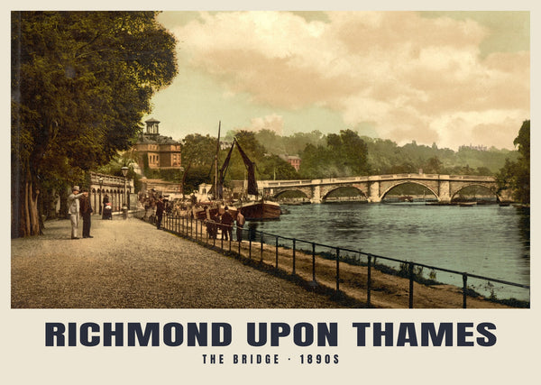 The Bridge, Richmond upon Thames, c. 1890–1900 Heritage Print