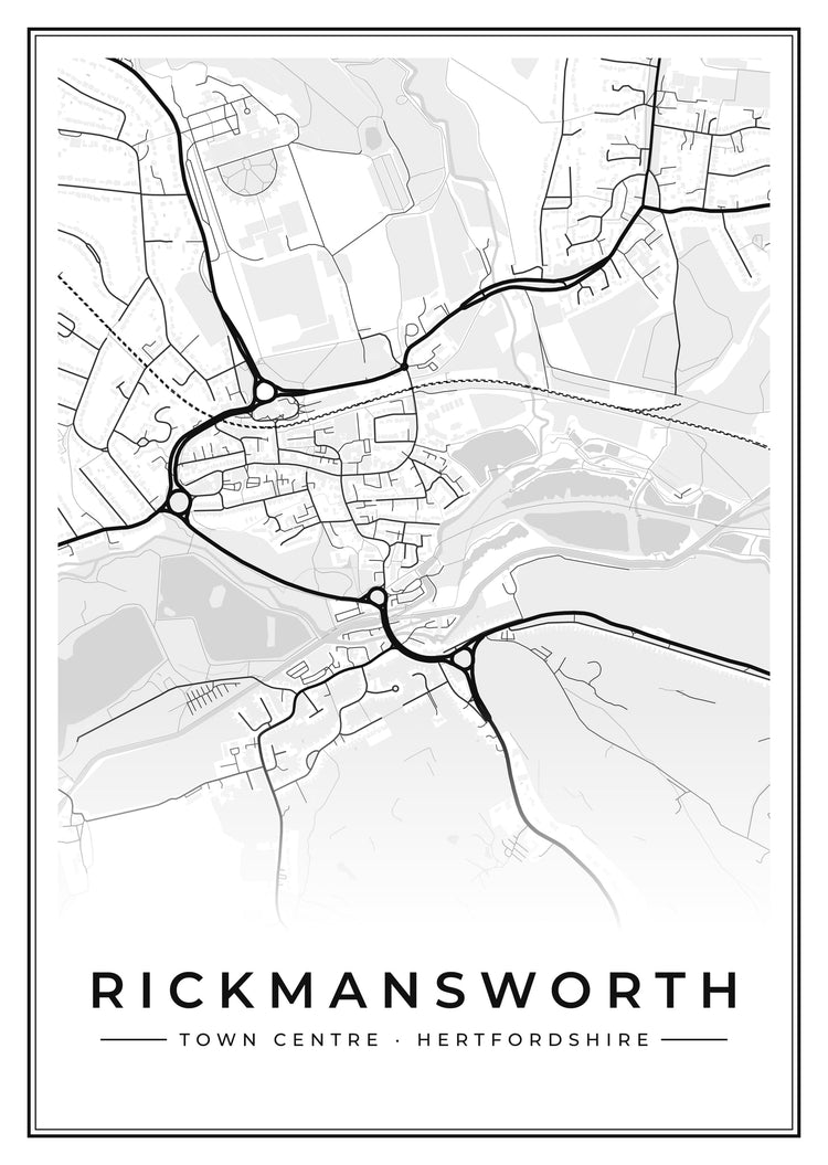 Rickmansworth Town Centre Street Map Poster