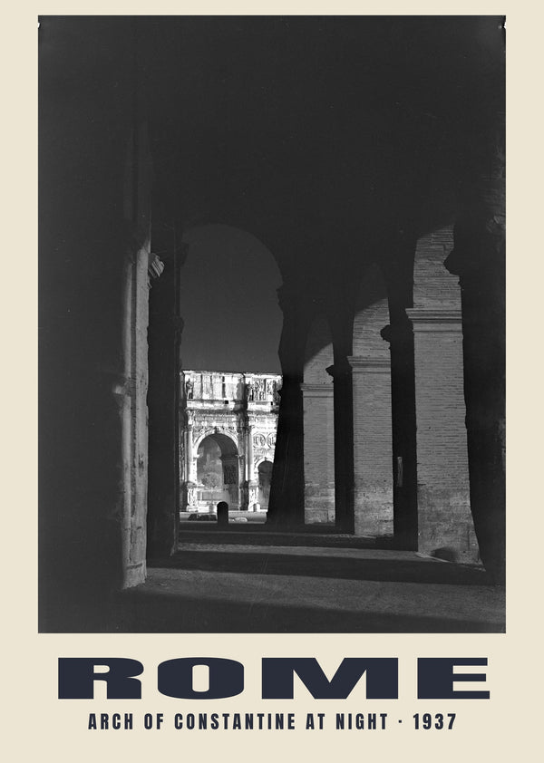 Arch of Constantine at Night, Rome — 1937 · Historic photograph print