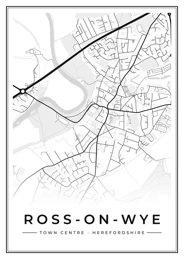 Ross-on-Wye Town Centre Street Map Poster