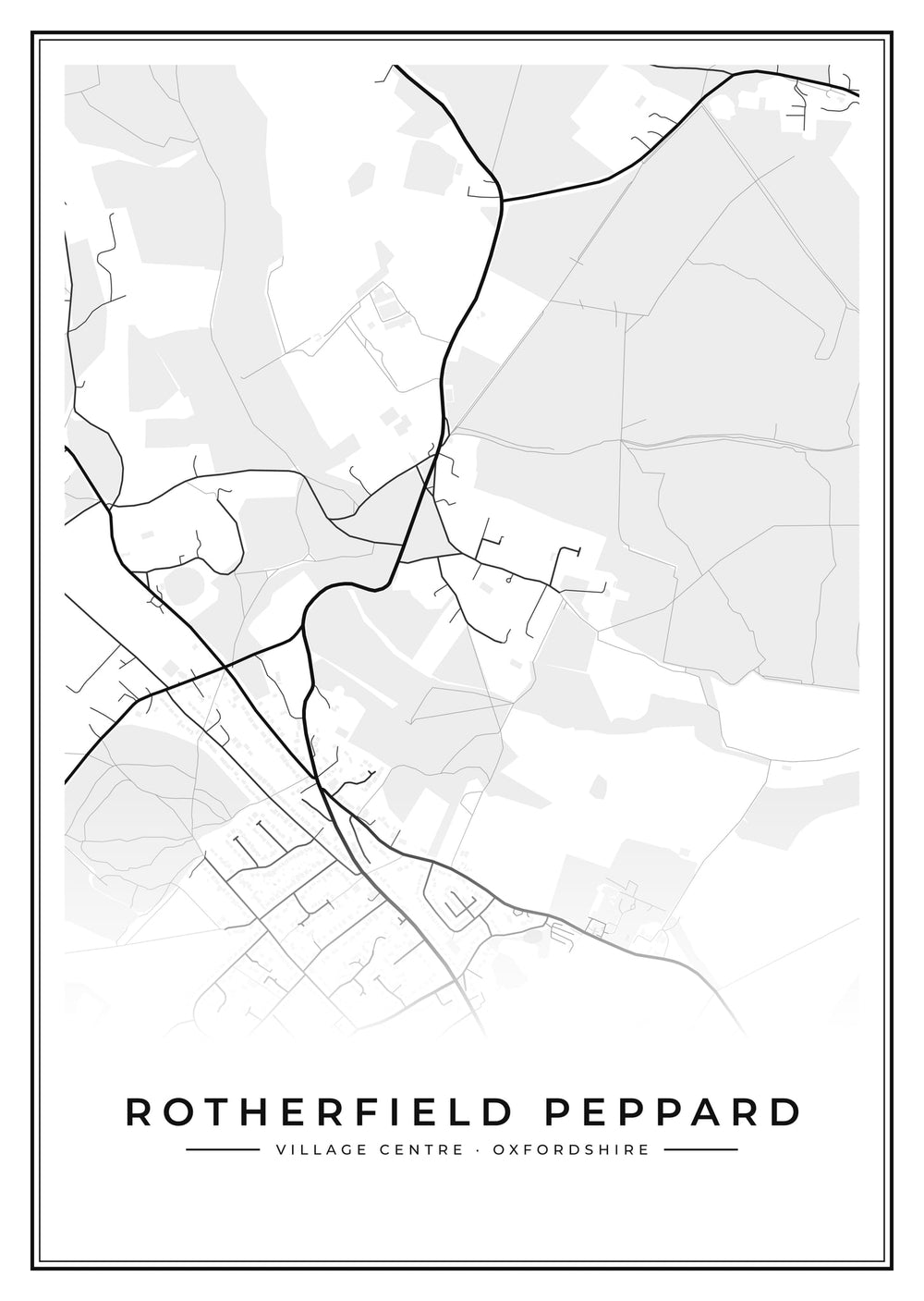 Rotherfield Peppard Village Centre Street Map Poster