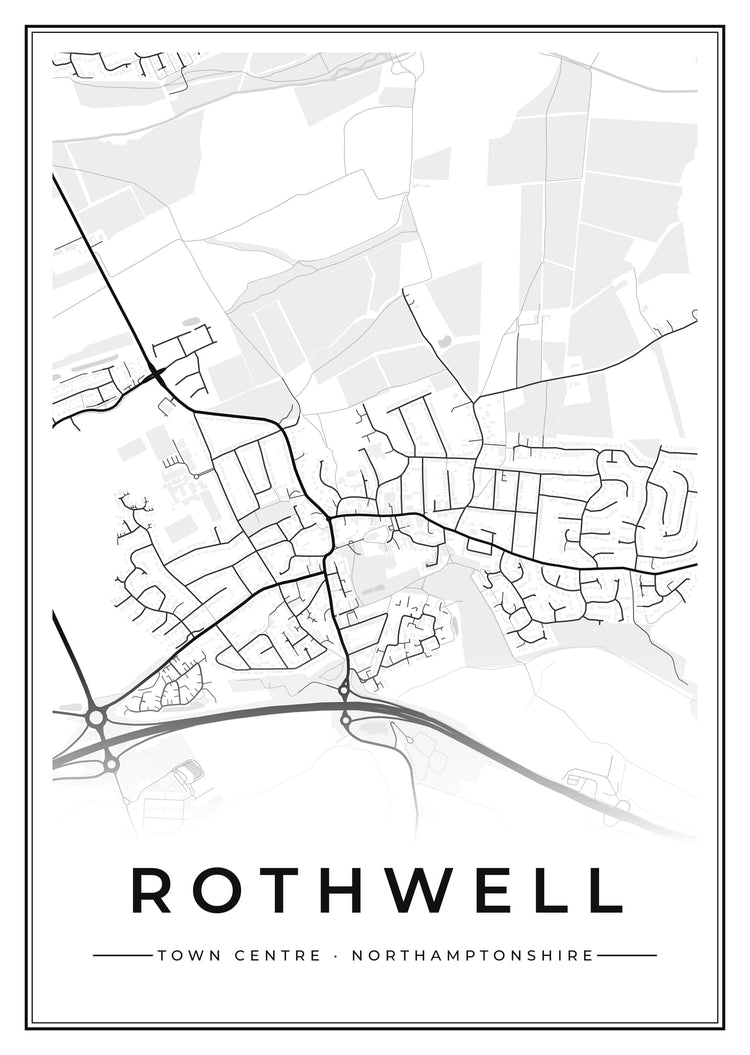 Rothwell Town Centre Street Map Poster