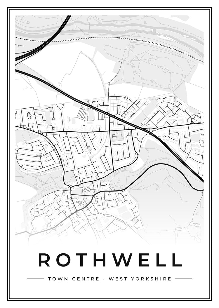 Rothwell Town Centre Street Map Poster
