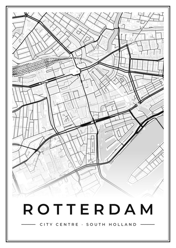 Rotterdam City Centre Street Map Poster