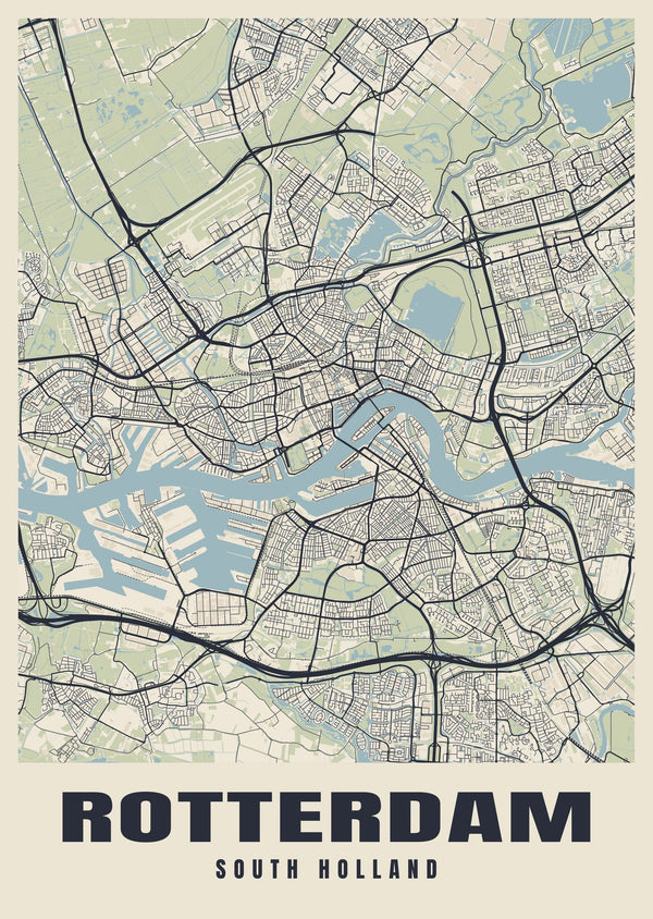 Rotterdam Street Map Poster