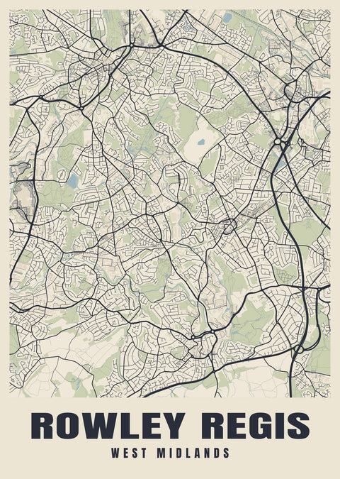 Rowley Regis Street Map Poster