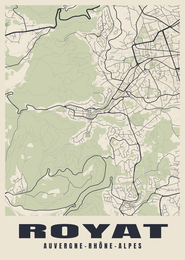 Royat Street Map Poster